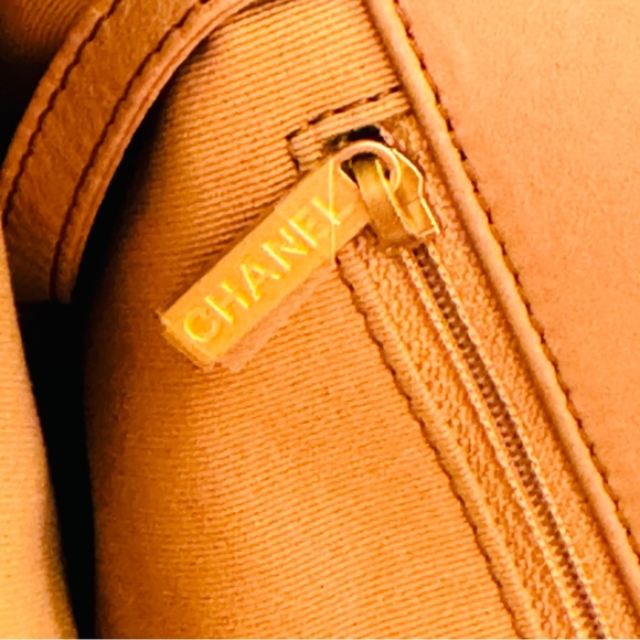 CHANEL Lambskin Quilted Leather Shopping Bag in Light Caramel Brown - Picture 14 of 16